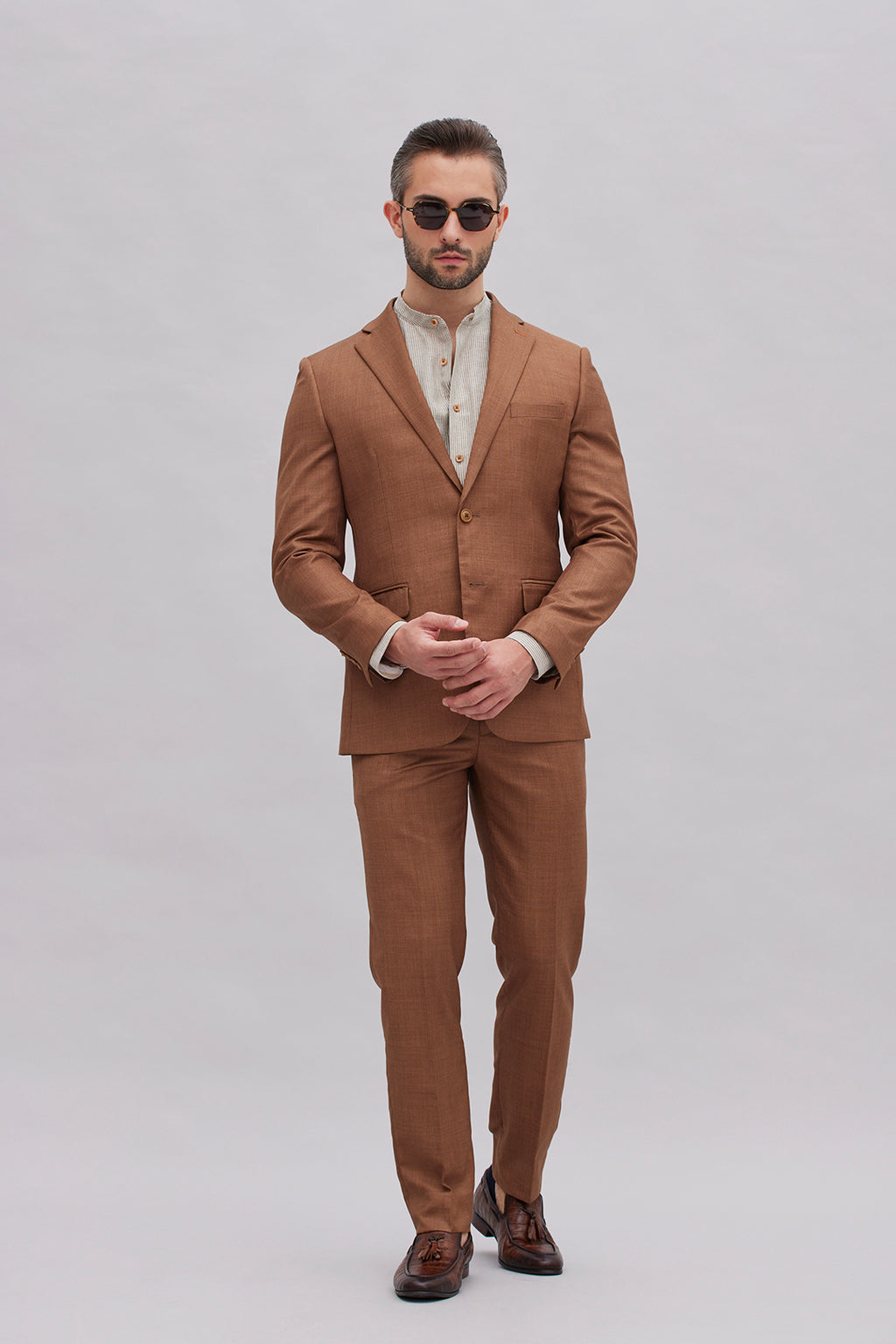 TSJ×TK SUITS BROWN 4 TSJ×TK SUITS BROWN 4 TAYION Mens Classic fit Suit Jacket