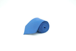Dorset Classic Blue Ticking Stripes Silk Tie