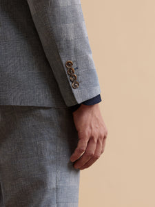 Hoshiba Navy Glen Plaid Suit