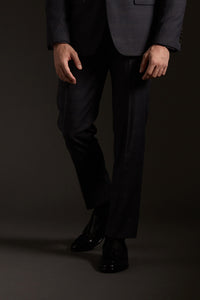 Tsumugi Charcoal Glen Plaid Suit Pants