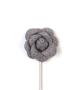 Mini Grey Flower Lapel Pin
