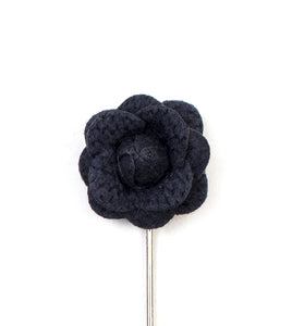 Mini Navy Flower Lapel Pin