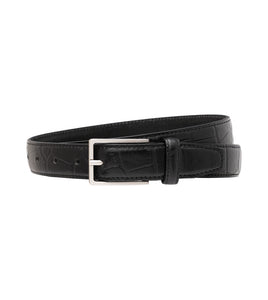 Embossed Leather Belt Black
