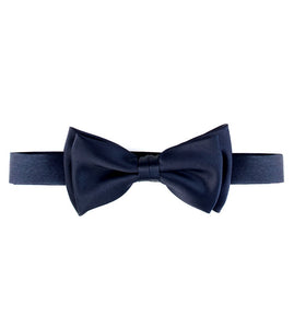 Ink Blue Satin Double Bowtie