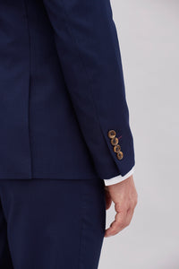 Fumiya Navy Textured Suit Jacket