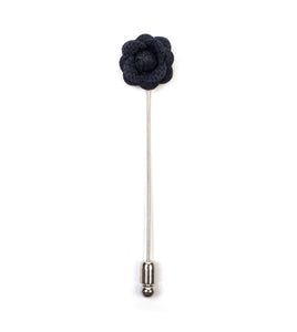 Mini Navy Flower Lapel Pin