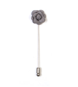 Mini Grey Flower Lapel Pin