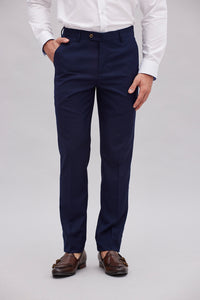 Fumiya Navy Textured Suit Pants