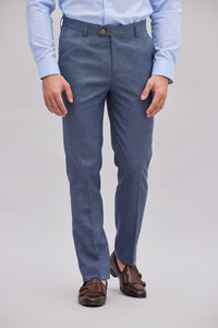 Motoji Steel Blue Suit Pants