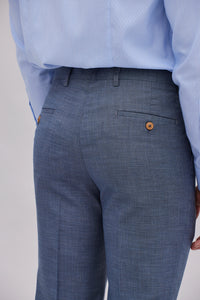 Motoji Steel Blue Suit Pants