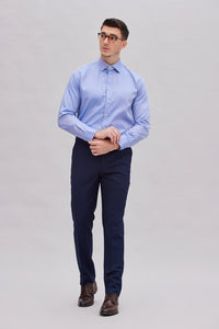 Yuhi Ink Blue Glen Plaid Suit Pants