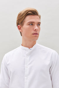 Supima Band Collar in Perfect White