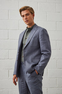 Yoshio Slate Grey Linen Suit Jacket