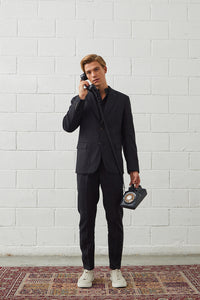Hideki Black Linen Suit Jacket