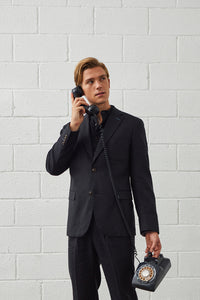 Hideki Black Linen Suit Jacket